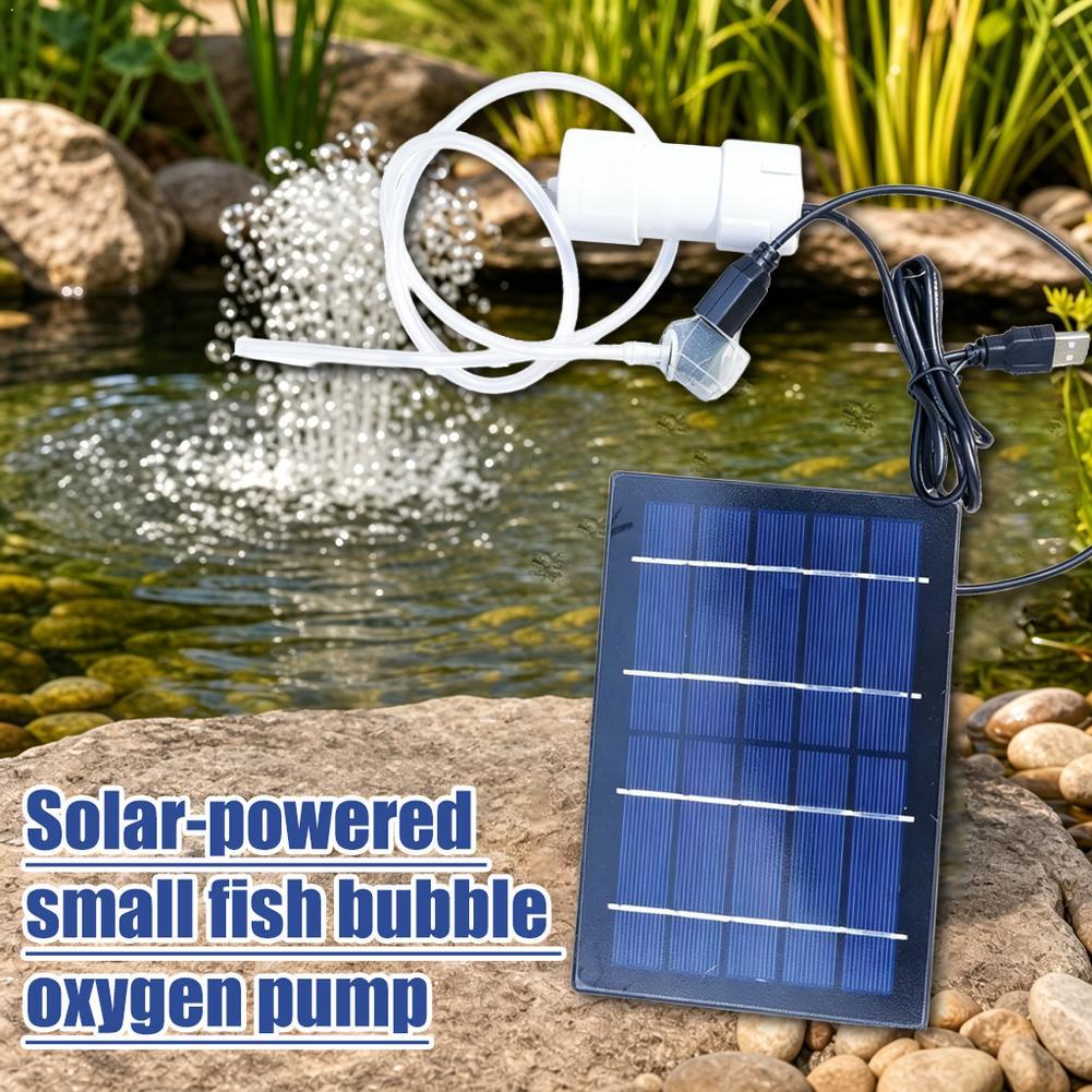 Solar Pond Aerator Oxygen Pump - Zonne-aangedreven luchtpomp aquarium zuurstofbeluchter USB oplaadbaar