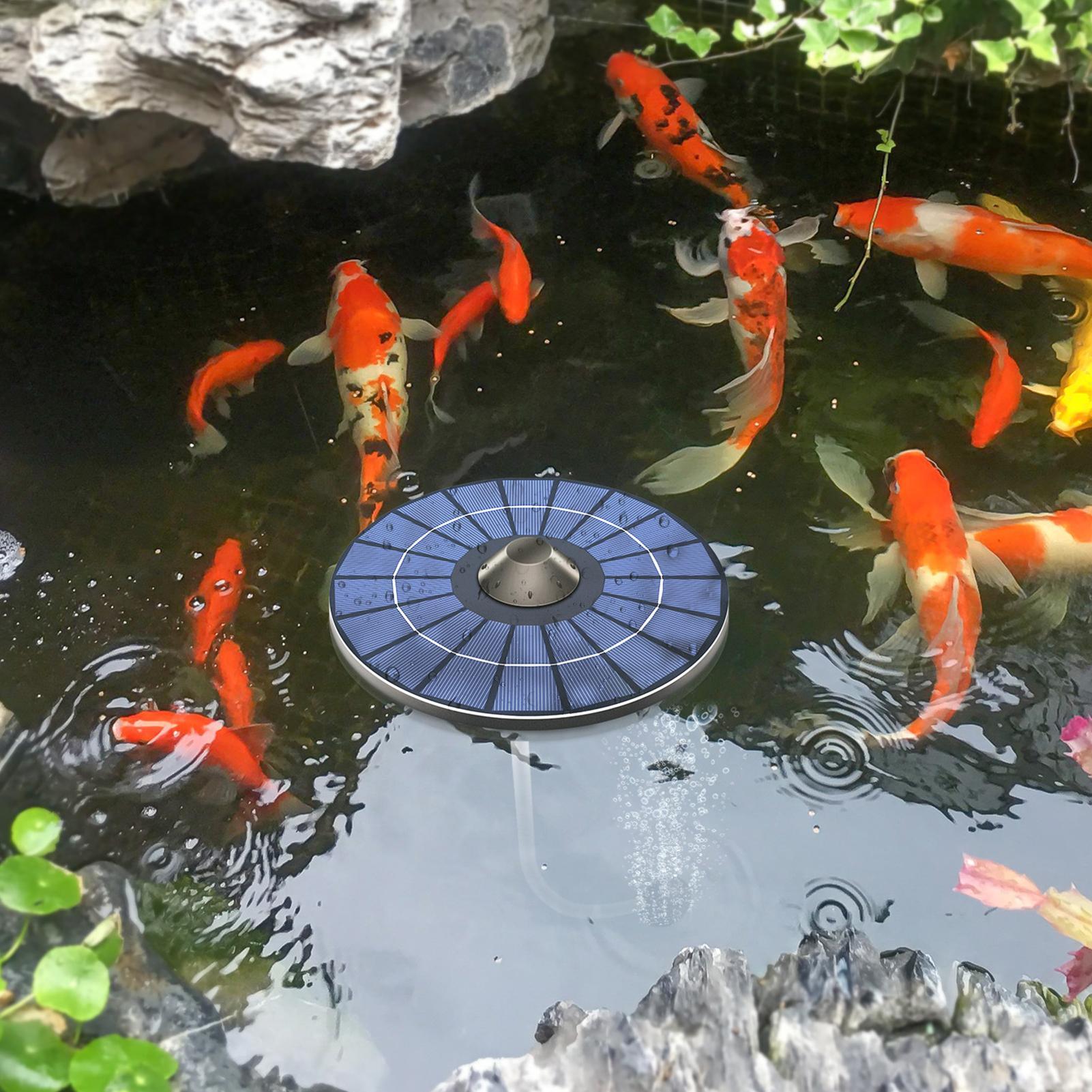 Solar Pond Aerator Oxygen Pump - Zonne-aangedreven vijverbeluchterpomp, aquariumbeluchterpomp met 1,5m slang,