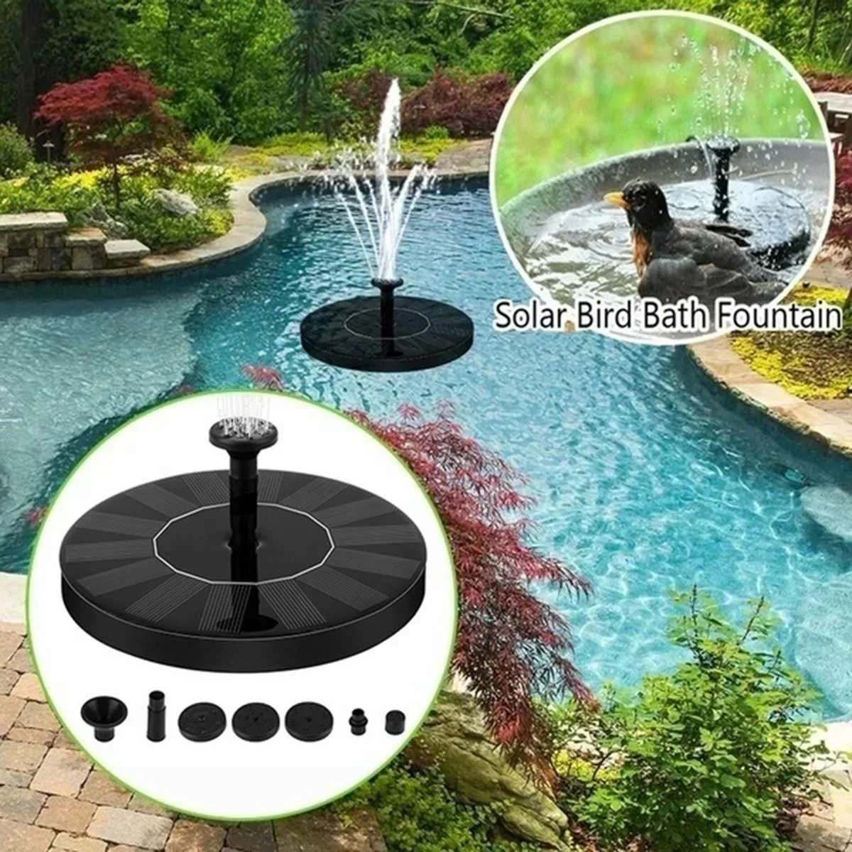 Floating Solar Fountain Water Pump - Zonnepomp voor zwembad, tuin, vijver, bevochtiging,