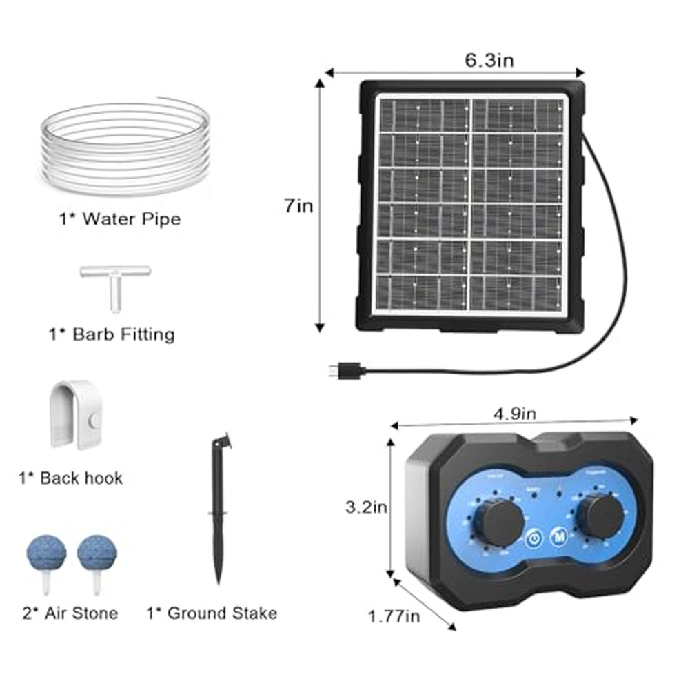 Zonne-aangedreven vijverbeluch - Solar Pond Aerator Oxygen Pump recensie en prijs